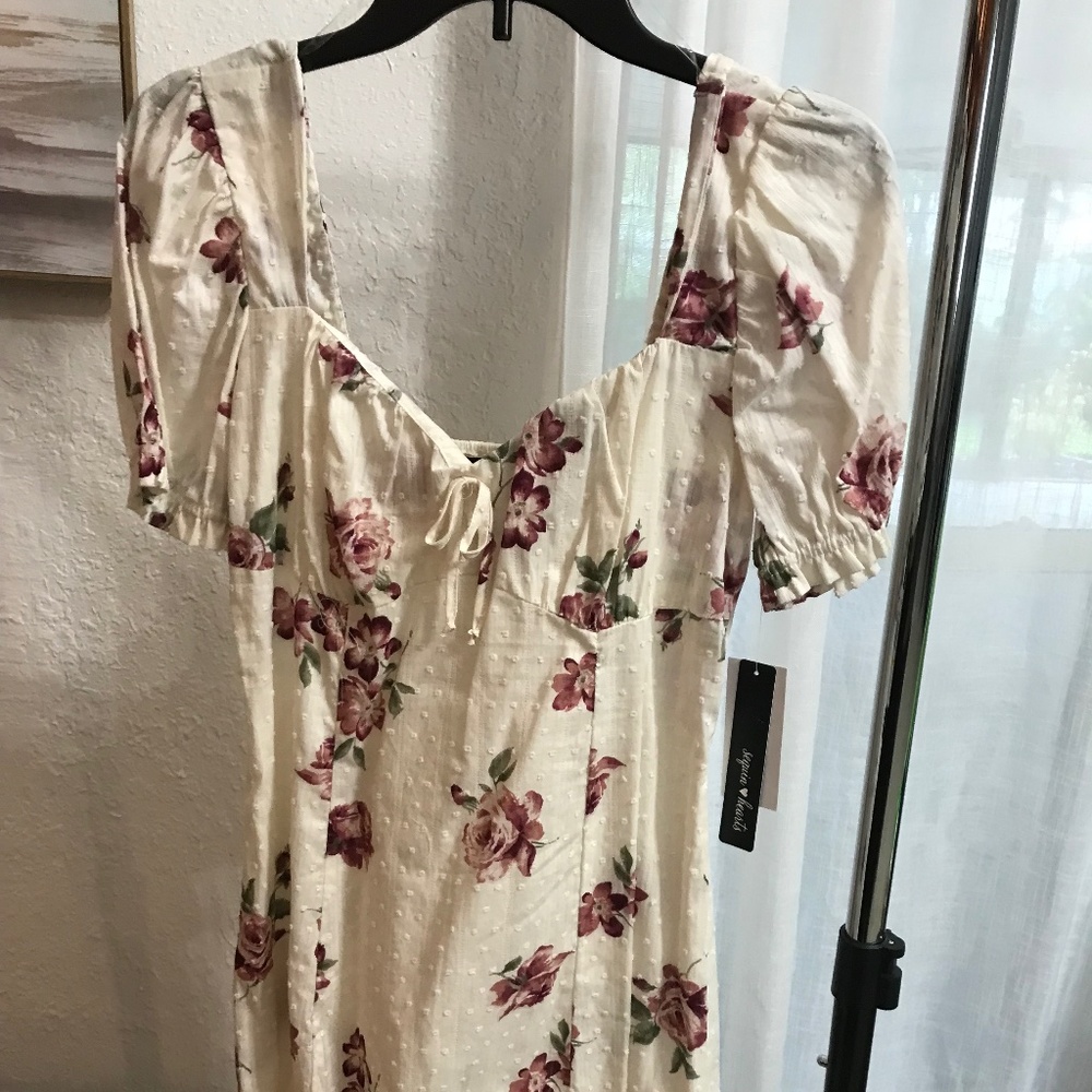 Casual ruched floral dress
